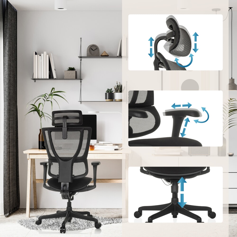 Produktabbildung Nr. 3: hjh OFFICE Chefsessel ERGOHUMAN SLIM ECO F GEN2, mit flexibler Rückenlehne, Tragkraft 120 kg, Höhe 1120 - 1340 mm, Stoffsitz, schwarz