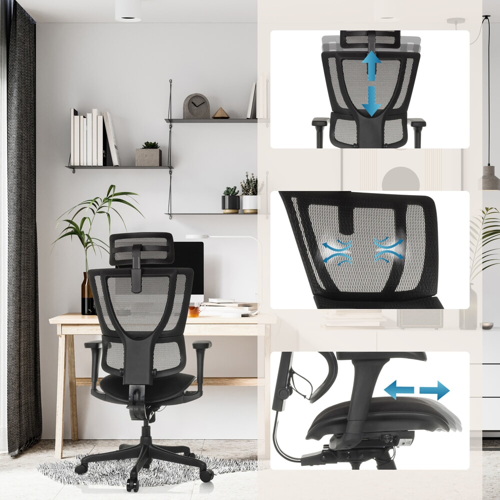 Produktabbildung Nr. 4: hjh OFFICE Chefsessel ERGOHUMAN SLIM ECO F GEN2, mit flexibler Rückenlehne, Tragkraft 120 kg, Höhe 1120 - 1340 mm, Stoffsitz, schwarz