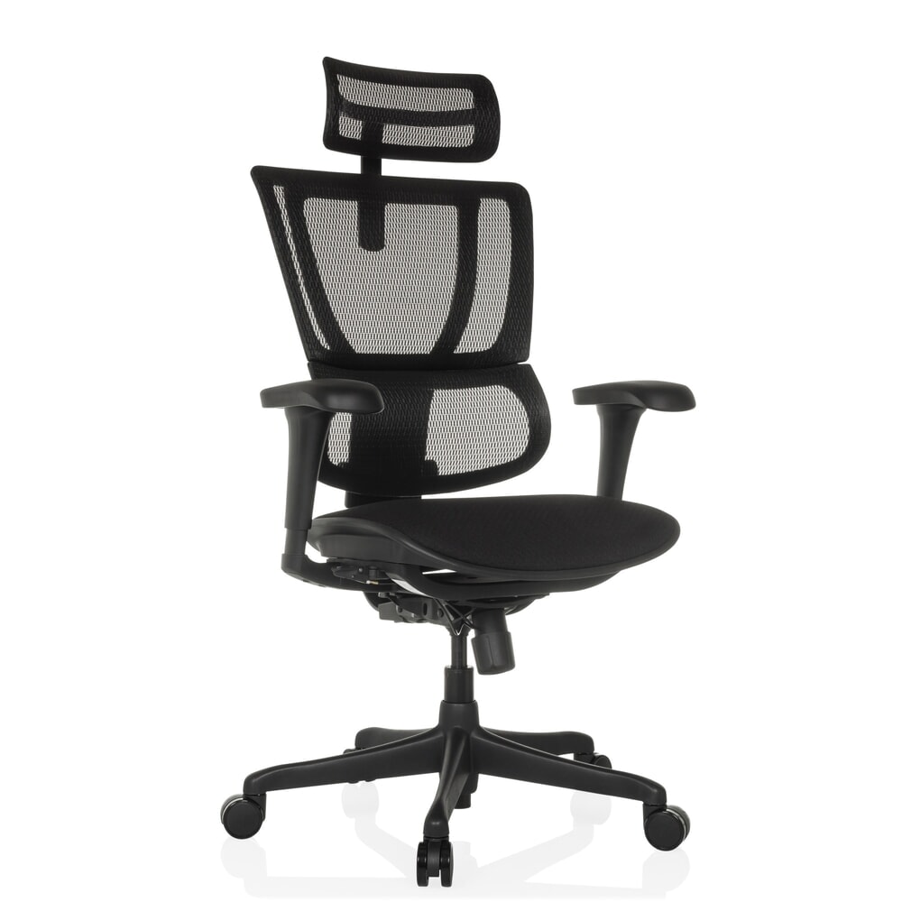 Produktabbildung Nr. 7: hjh OFFICE Chefsessel ERGOHUMAN SLIM ECO F GEN2, mit flexibler Rückenlehne, Tragkraft 120 kg, Höhe 1120 - 1340 mm, Stoffsitz, schwarz