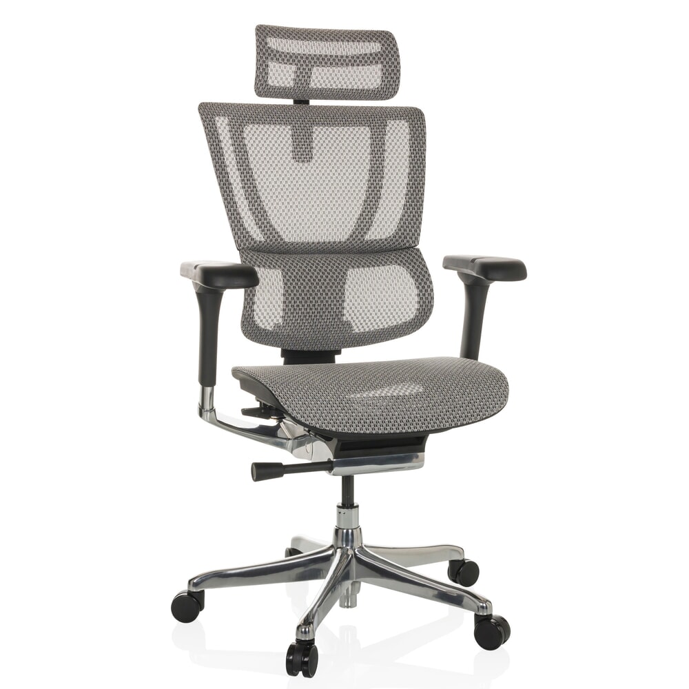 Produktabbildung Nr. 5: hjh OFFICE Chefsessel ERGOHUMAN SLIM GEN2, mit flexibler Rückenlehne, Tragkraft 150 kg, hellgrau, Armlehne schwarz