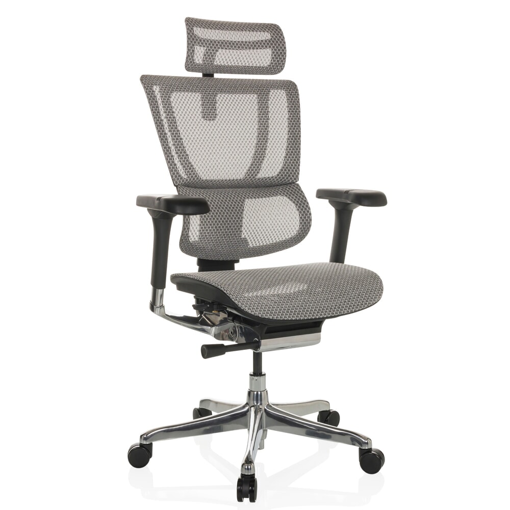 Produktabbildung Nr. 6: hjh OFFICE Chefsessel ERGOHUMAN SLIM GEN2, mit flexibler Rückenlehne, Tragkraft 150 kg, hellgrau, Armlehne schwarz