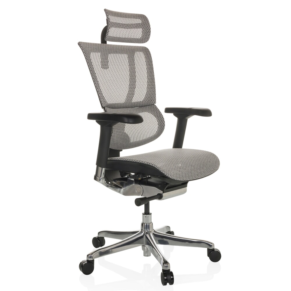 Produktabbildung Nr. 7: hjh OFFICE Chefsessel ERGOHUMAN SLIM GEN2, mit flexibler Rückenlehne, Tragkraft 150 kg, hellgrau, Armlehne schwarz