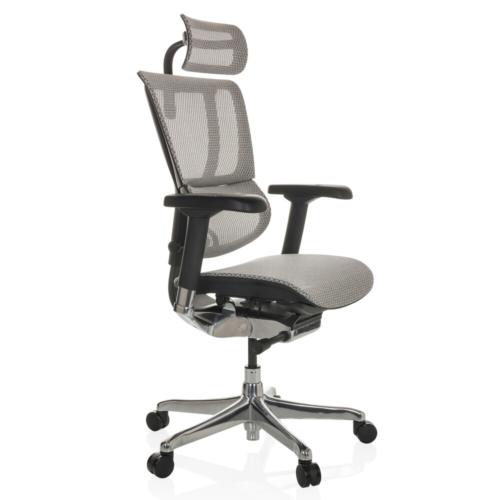 Produktabbildung Nr. 8: hjh OFFICE Chefsessel ERGOHUMAN SLIM GEN2, mit flexibler Rückenlehne, Tragkraft 150 kg, hellgrau, Armlehne schwarz