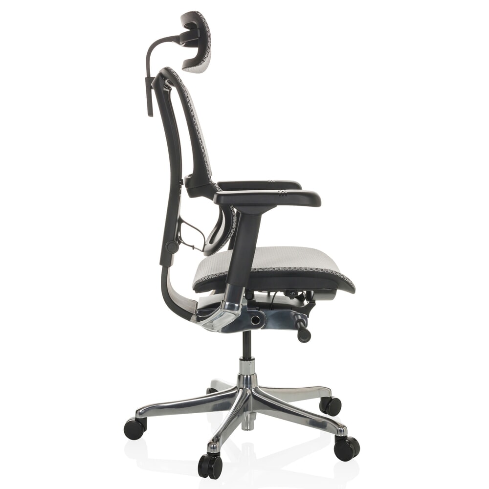 Produktabbildung Nr. 10: hjh OFFICE Chefsessel ERGOHUMAN SLIM GEN2, mit flexibler Rückenlehne, Tragkraft 150 kg, hellgrau, Armlehne schwarz