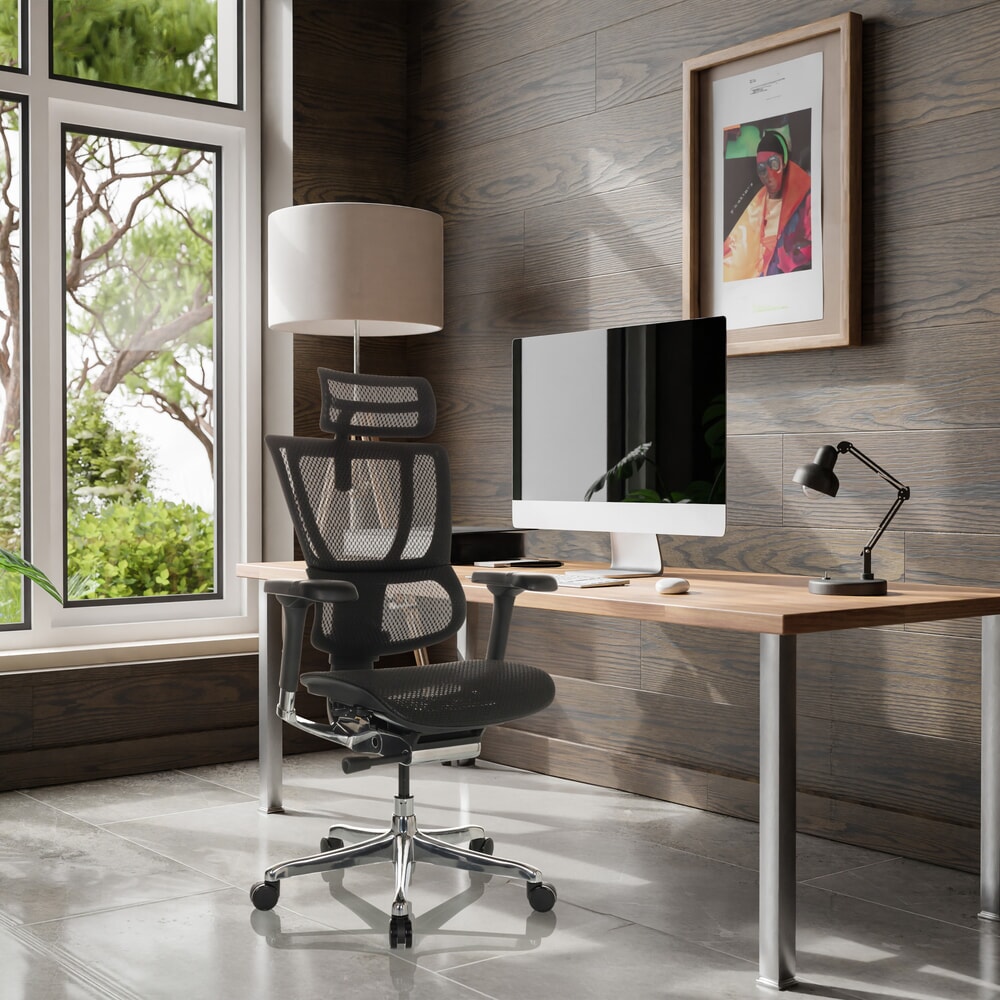 Produktabbildung Nr. 4: hjh OFFICE Chefsessel ERGOHUMAN SLIM GEN2, mit flexibler Rückenlehne, Tragkraft 150 kg, schwarz, Armlehne schwarz