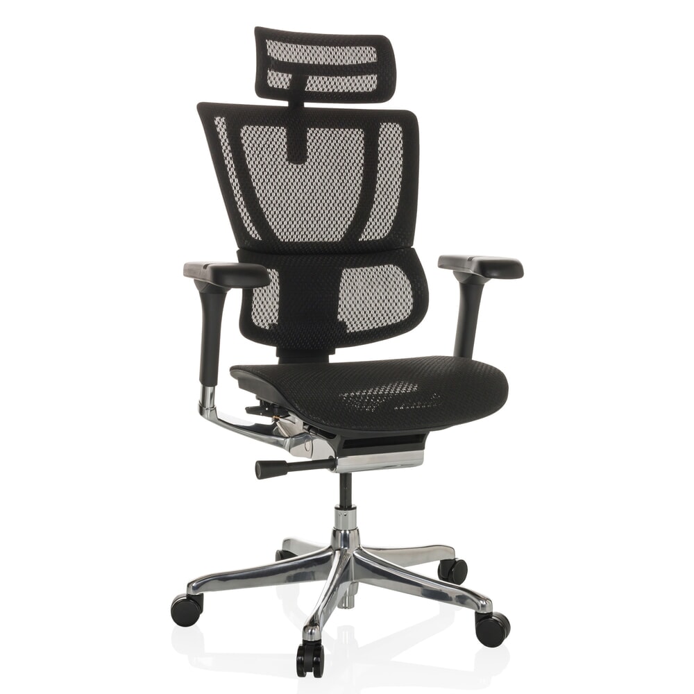 Produktabbildung Nr. 5: hjh OFFICE Chefsessel ERGOHUMAN SLIM GEN2, mit flexibler Rückenlehne, Tragkraft 150 kg, schwarz, Armlehne schwarz