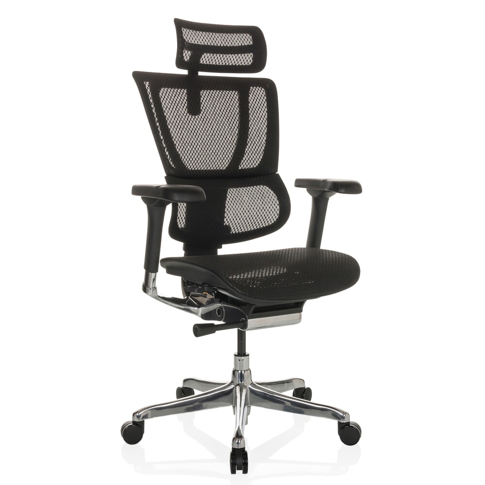 Produktabbildung Nr. 6: hjh OFFICE Chefsessel ERGOHUMAN SLIM GEN2, mit flexibler Rückenlehne, Tragkraft 150 kg, schwarz, Armlehne schwarz