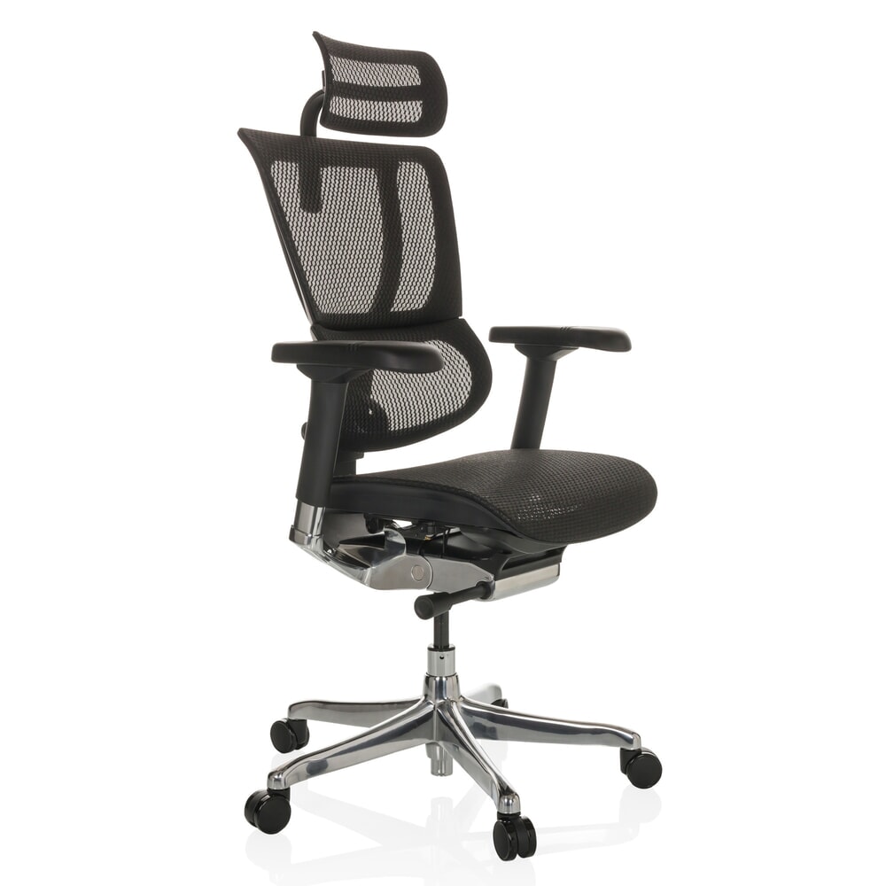 Produktabbildung Nr. 7: hjh OFFICE Chefsessel ERGOHUMAN SLIM GEN2, mit flexibler Rückenlehne, Tragkraft 150 kg, schwarz, Armlehne schwarz