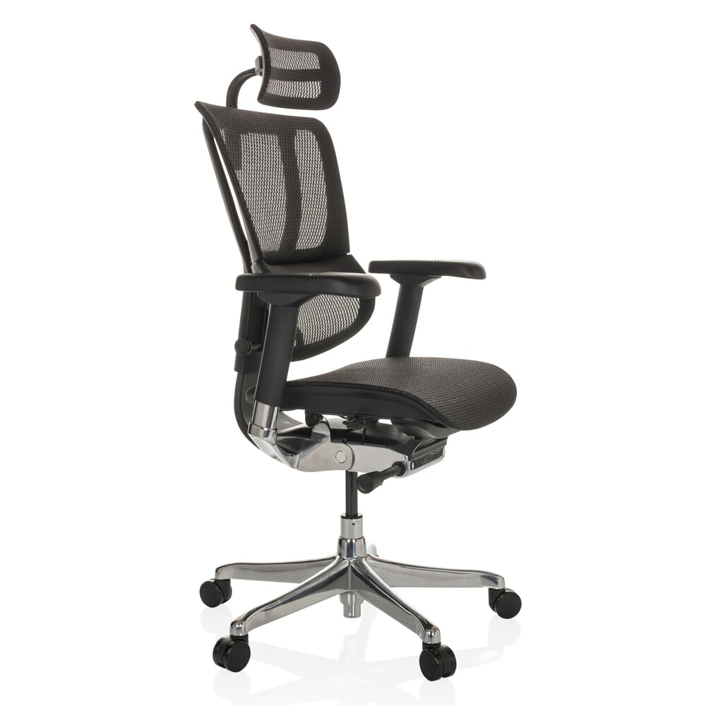 Produktabbildung Nr. 8: hjh OFFICE Chefsessel ERGOHUMAN SLIM GEN2, mit flexibler Rückenlehne, Tragkraft 150 kg, schwarz, Armlehne schwarz