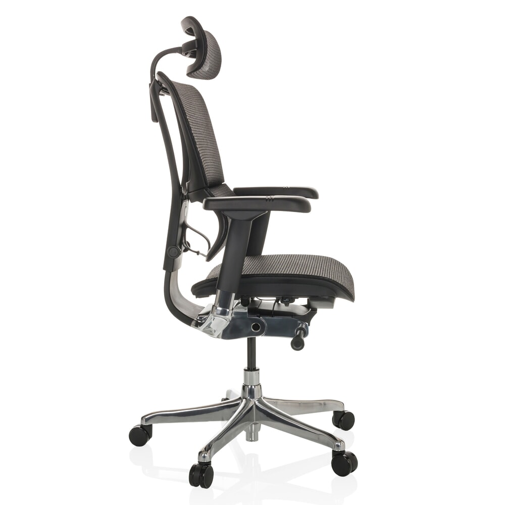 Produktabbildung Nr. 9: hjh OFFICE Chefsessel ERGOHUMAN SLIM GEN2, mit flexibler Rückenlehne, Tragkraft 150 kg, schwarz, Armlehne schwarz