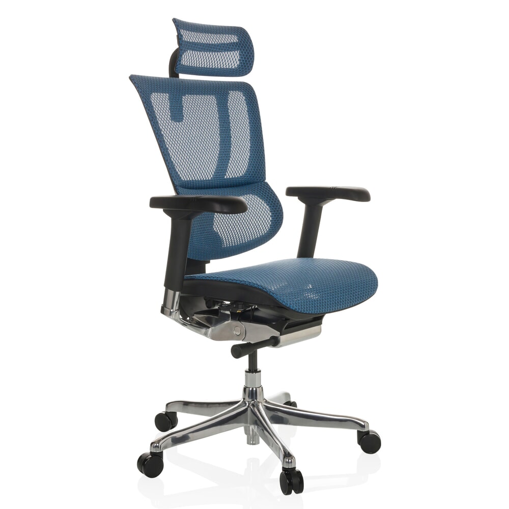 Produktabbildung Nr. 7: hjh OFFICE Chefsessel ERGOHUMAN SLIM GEN2, mit flexibler Rückenlehne, Tragkraft 150 kg, blau, Armlehne schwarz