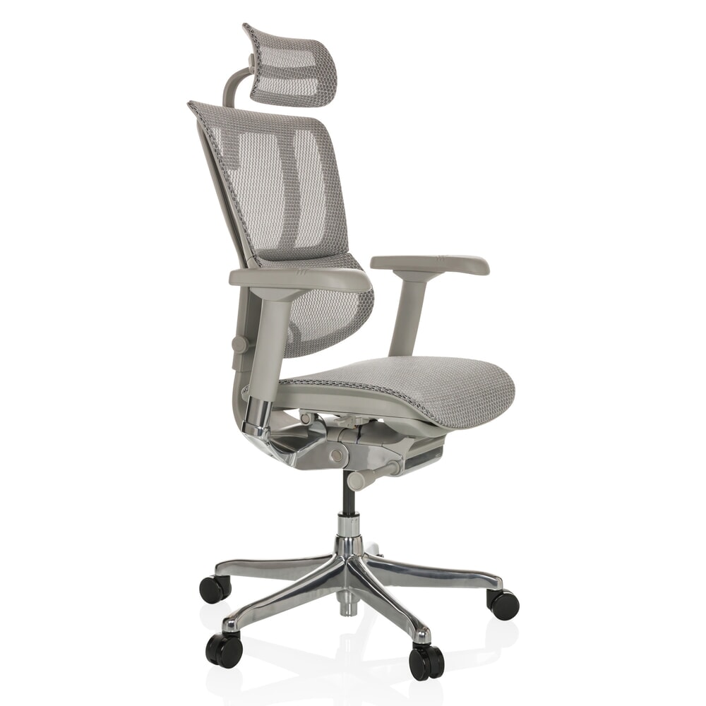Produktabbildung Nr. 8: hjh OFFICE Chefsessel ERGOHUMAN SLIM G GEN2, mit flexibler Rückenlehne, Tragkraft 150 kg, hellgrau, Armlehne grau