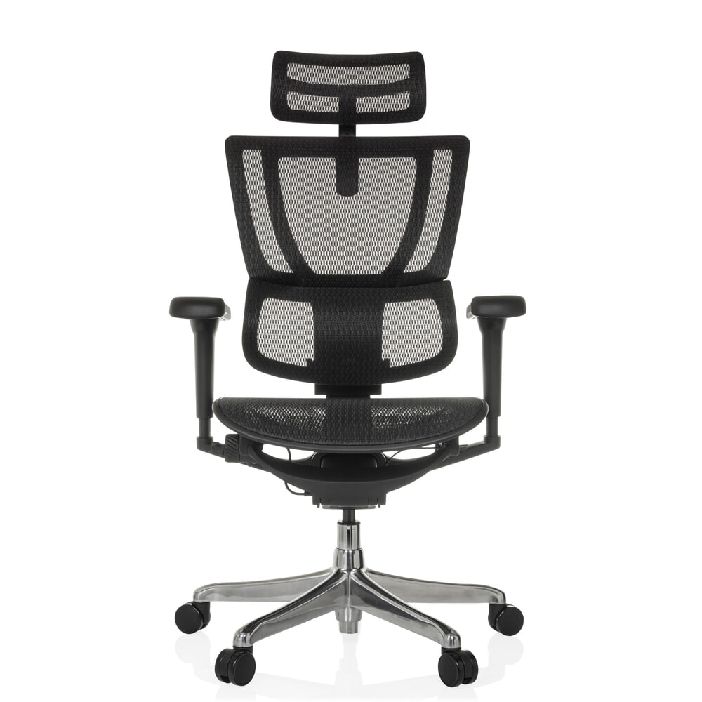 Produktabbildung Nr. 1: hjh OFFICE Chefsessel ERGOHUMAN SLIM ULTRA GEN2, mit flexibler Rückenlehne, Tragkraft 120 kg, Höhe 1160 - 1350 mm, Netzstoffsitz, schwarz