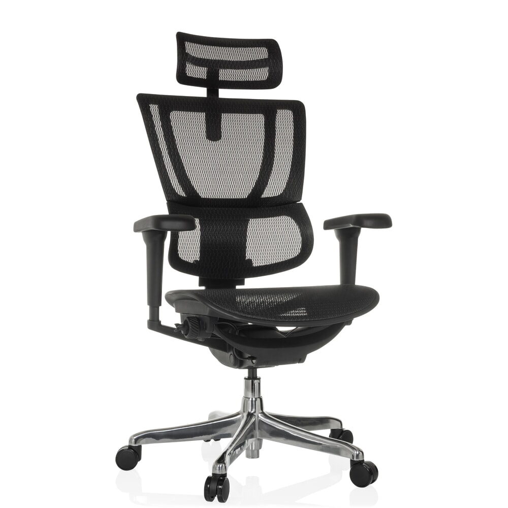 Produktabbildung Nr. 6: hjh OFFICE Chefsessel ERGOHUMAN SLIM ULTRA GEN2, mit flexibler Rückenlehne, Tragkraft 120 kg, Höhe 1160 - 1350 mm, Netzstoffsitz, schwarz