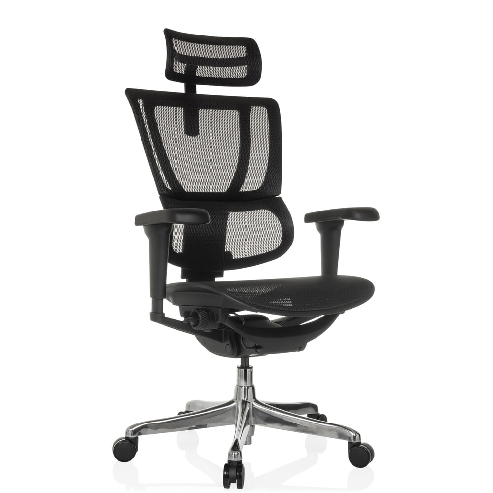 Produktabbildung Nr. 7: hjh OFFICE Chefsessel ERGOHUMAN SLIM ULTRA GEN2, mit flexibler Rückenlehne, Tragkraft 120 kg, Höhe 1160 - 1350 mm, Netzstoffsitz, schwarz