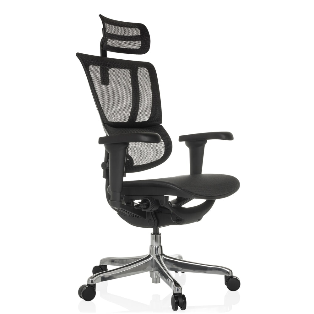 Produktabbildung Nr. 8: hjh OFFICE Chefsessel ERGOHUMAN SLIM ULTRA GEN2, mit flexibler Rückenlehne, Tragkraft 120 kg, Höhe 1160 - 1350 mm, Netzstoffsitz, schwarz