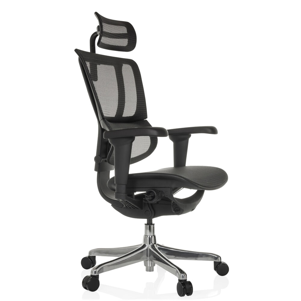 Produktabbildung Nr. 9: hjh OFFICE Chefsessel ERGOHUMAN SLIM ULTRA GEN2, mit flexibler Rückenlehne, Tragkraft 120 kg, Höhe 1160 - 1350 mm, Netzstoffsitz, schwarz
