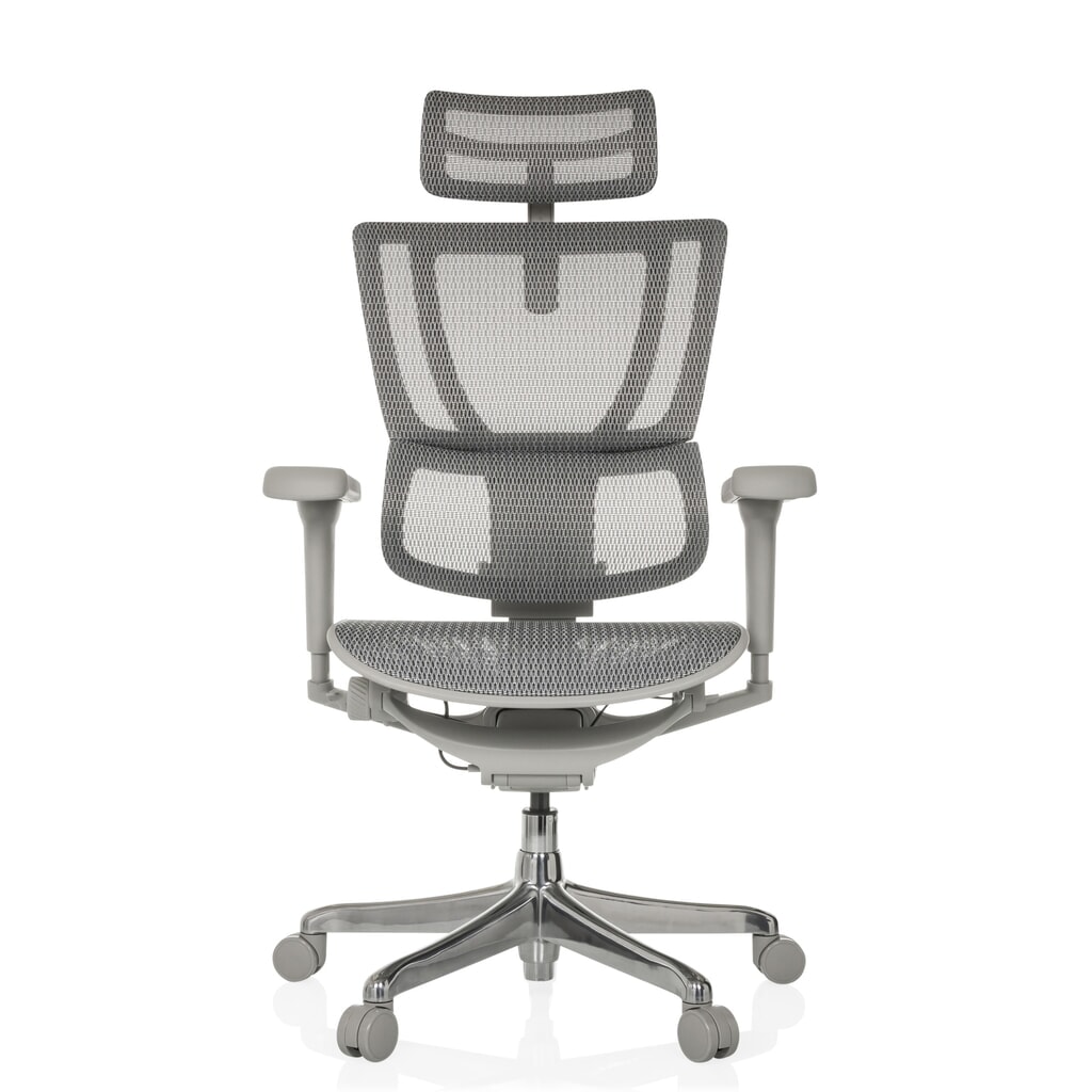 Produktabbildung: hjh OFFICE Chefsessel ERGOHUMAN SLIM ULTRA GEN2, mit flexibler Rückenlehne, Tragkraft 120 kg, Höhe 1160 - 1350 mm, Netzstoffsitz, grau