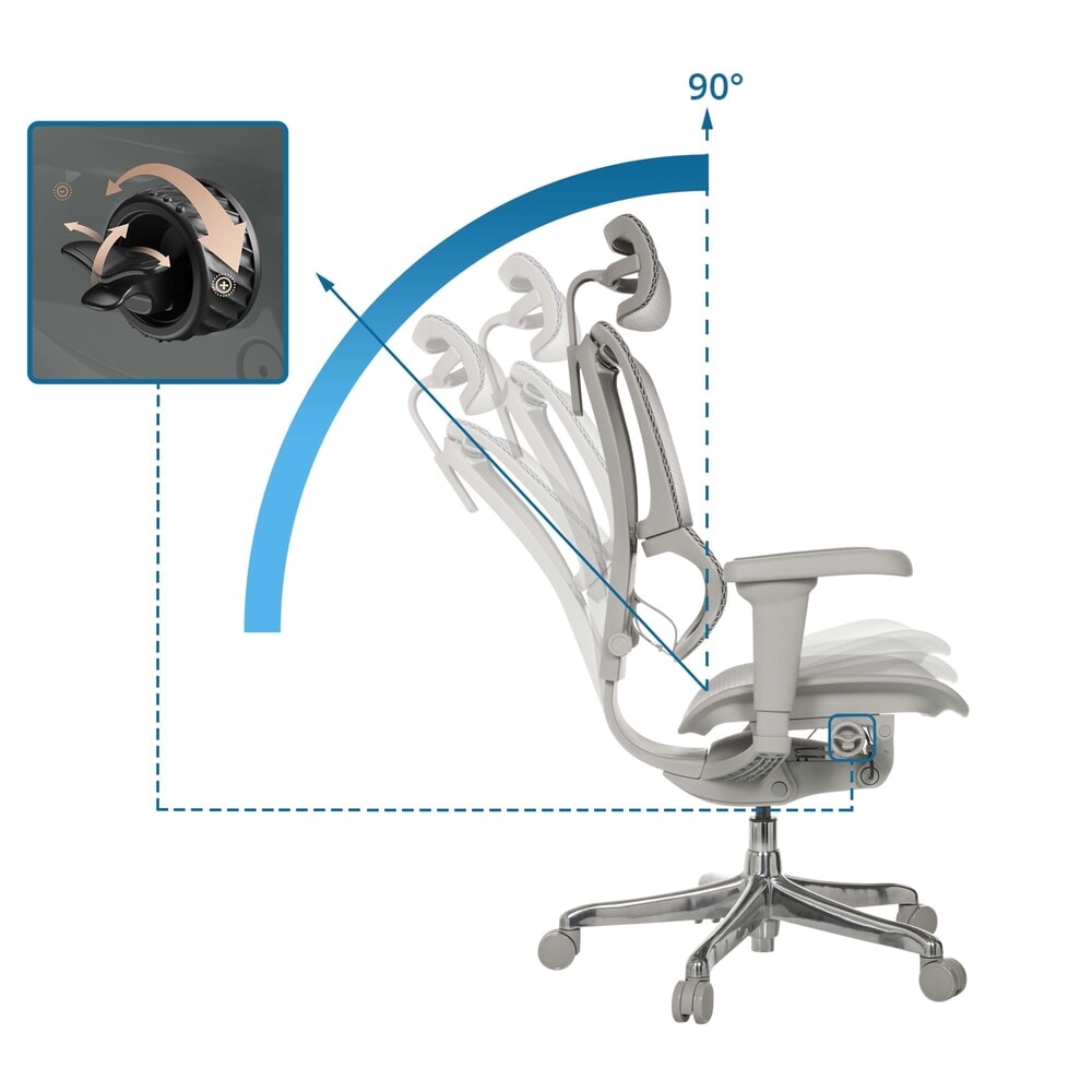 Produktabbildung Nr. 2: hjh OFFICE Chefsessel ERGOHUMAN SLIM ULTRA GEN2, mit flexibler Rückenlehne, Tragkraft 120 kg, Höhe 1160 - 1350 mm, Netzstoffsitz, grau