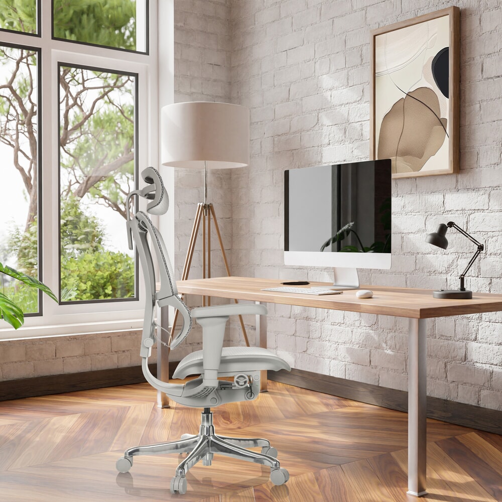 Produktabbildung Nr. 5: hjh OFFICE Chefsessel ERGOHUMAN SLIM ULTRA GEN2, mit flexibler Rückenlehne, Tragkraft 120 kg, Höhe 1160 - 1350 mm, Netzstoffsitz, grau