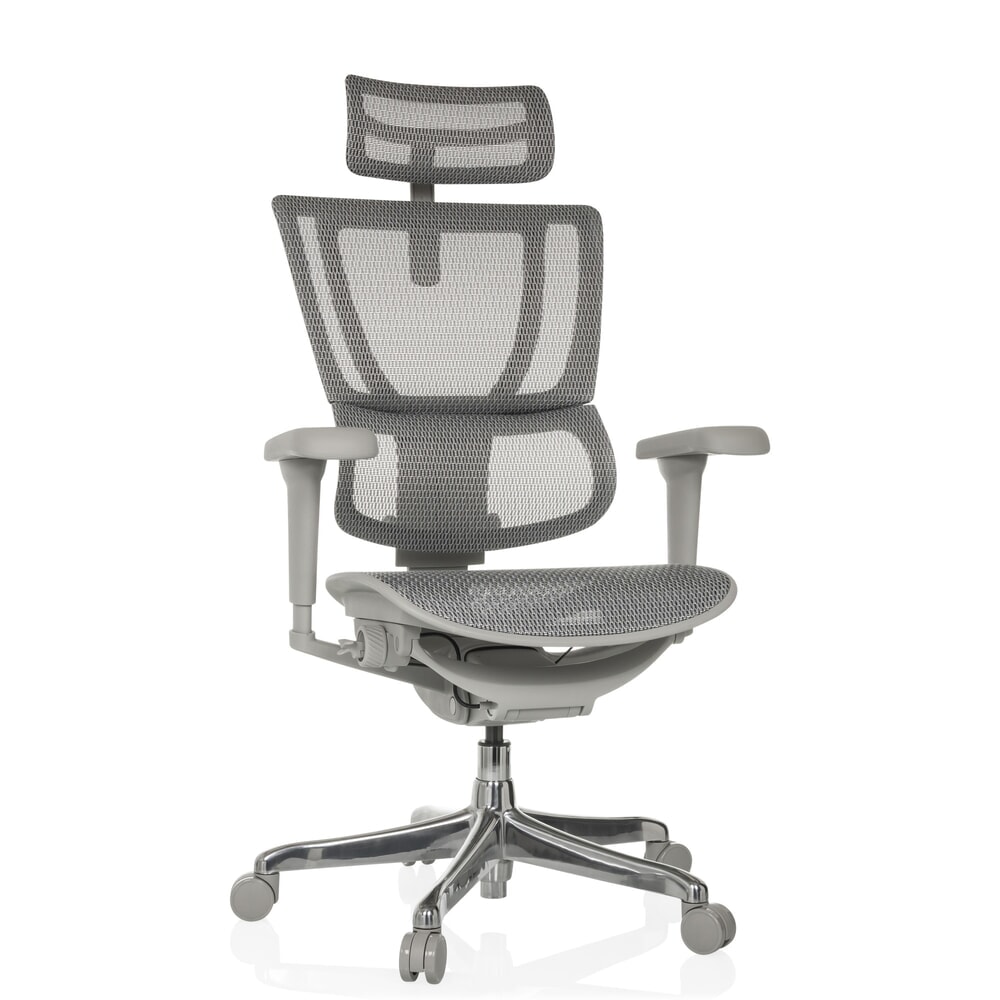 Produktabbildung Nr. 6: hjh OFFICE Chefsessel ERGOHUMAN SLIM ULTRA GEN2, mit flexibler Rückenlehne, Tragkraft 120 kg, Höhe 1160 - 1350 mm, Netzstoffsitz, grau