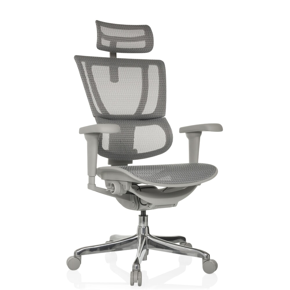 Produktabbildung Nr. 7: hjh OFFICE Chefsessel ERGOHUMAN SLIM ULTRA GEN2, mit flexibler Rückenlehne, Tragkraft 120 kg, Höhe 1160 - 1350 mm, Netzstoffsitz, grau