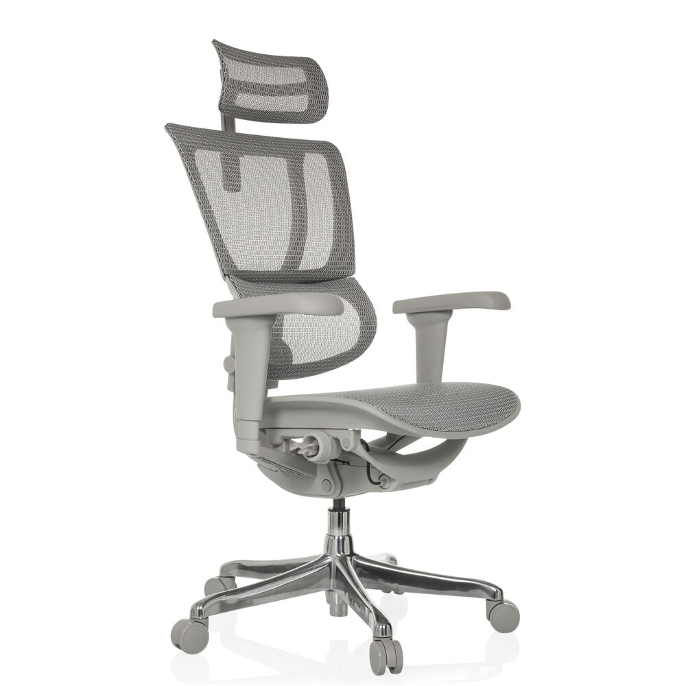 Produktabbildung Nr. 8: hjh OFFICE Chefsessel ERGOHUMAN SLIM ULTRA GEN2, mit flexibler Rückenlehne, Tragkraft 120 kg, Höhe 1160 - 1350 mm, Netzstoffsitz, grau