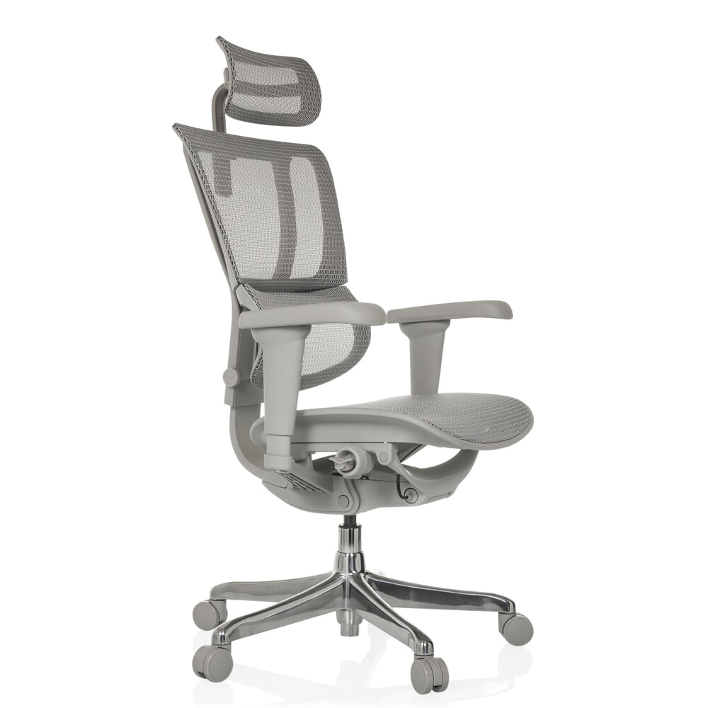 Produktabbildung Nr. 9: hjh OFFICE Chefsessel ERGOHUMAN SLIM ULTRA GEN2, mit flexibler Rückenlehne, Tragkraft 120 kg, Höhe 1160 - 1350 mm, Netzstoffsitz, grau