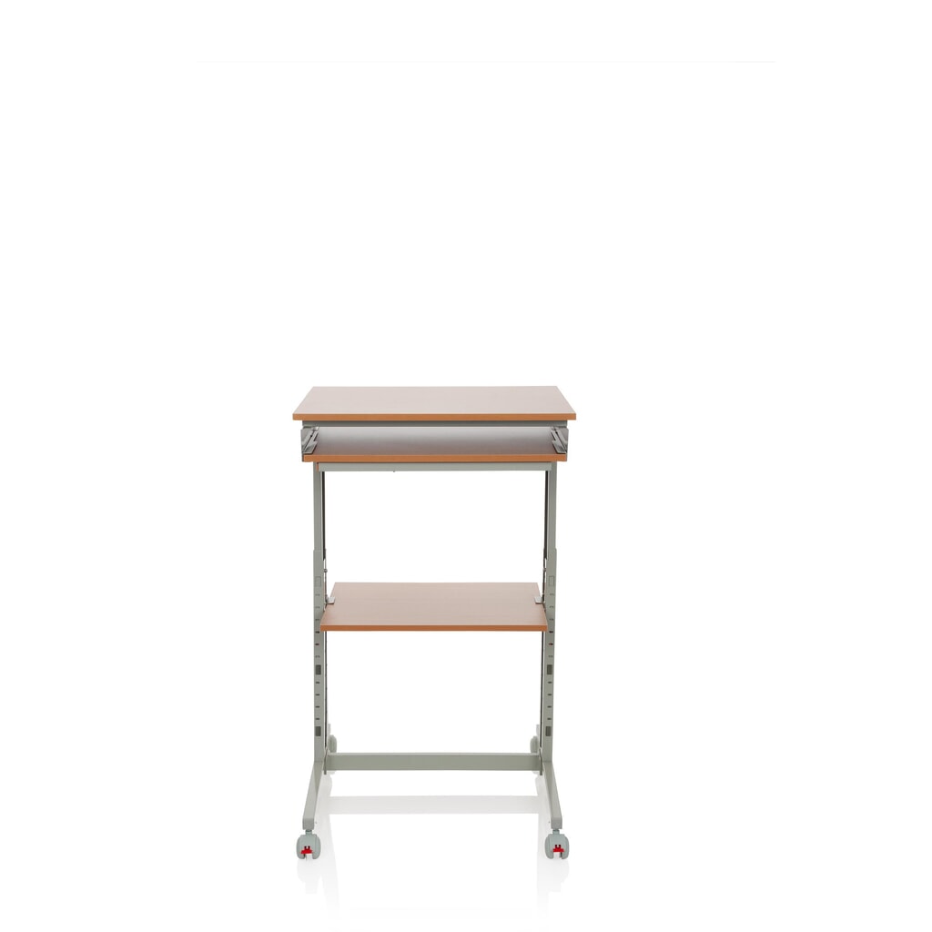 hjh OFFICE Computertisch / Schreibtisch WORKSTATION, grau / buche Produktabbildung Nr. 1: hjh OFFICE Computertisch / Schreibtisch WORKSTATION, grau / buche