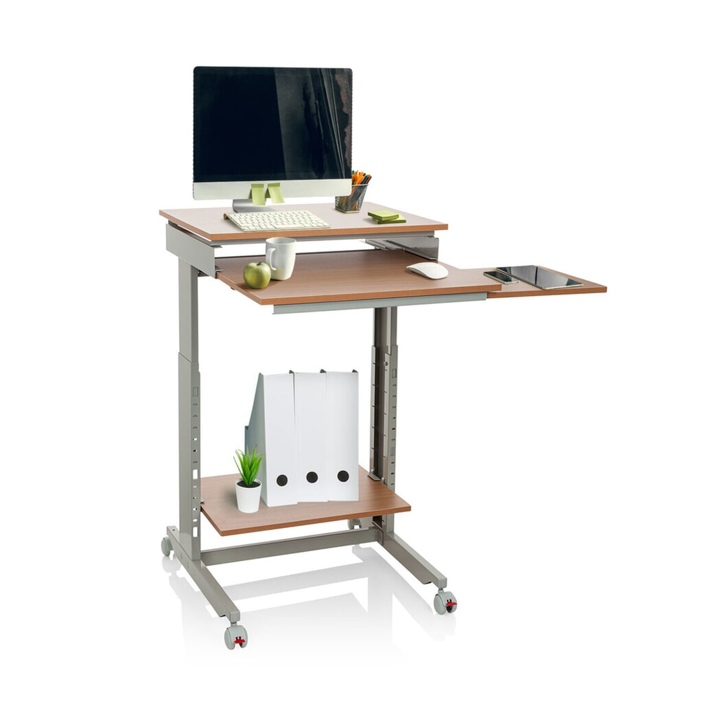Produktabbildung Nr. 2: hjh OFFICE Computertisch / Schreibtisch WORKSTATION, grau / buche