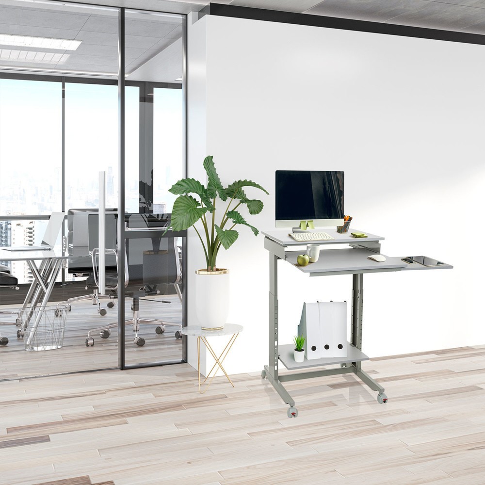 Produktabbildung Nr. 3: hjh OFFICE Computertisch / Schreibtisch WORKSTATION, grau