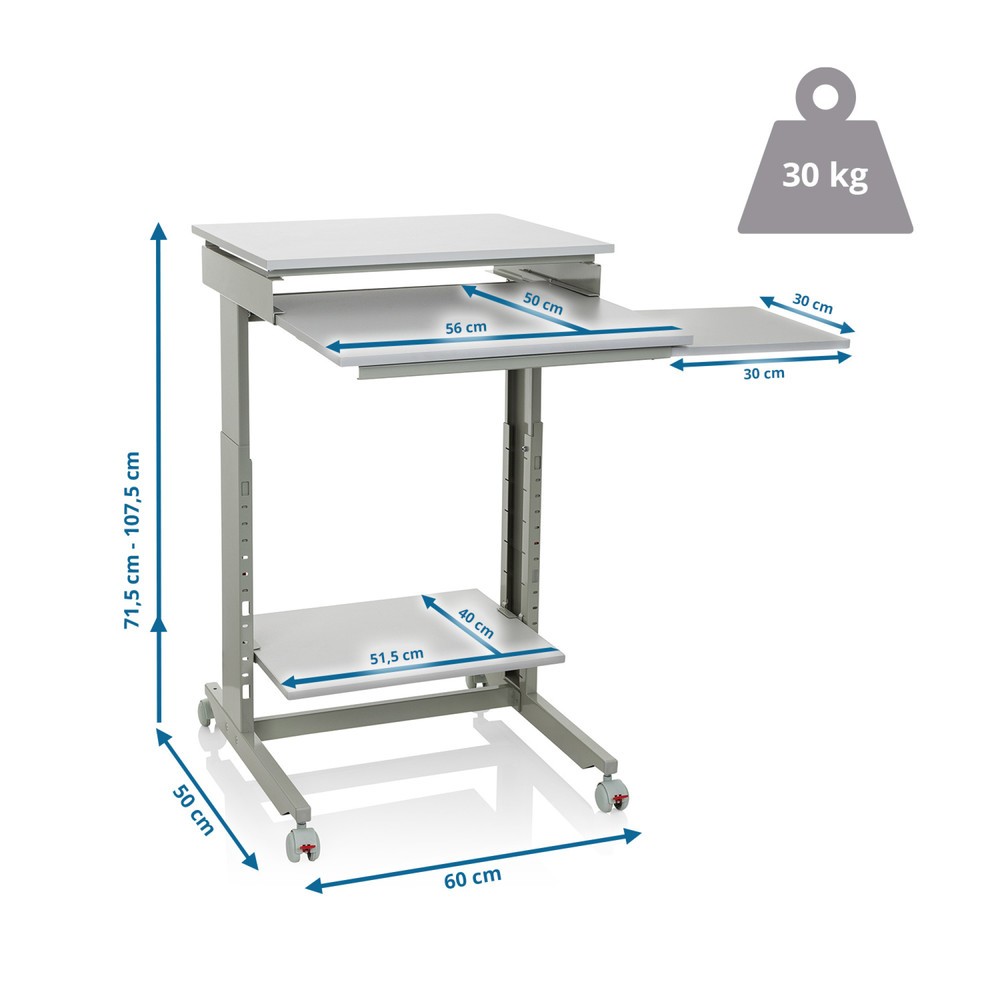 Produktabbildung Nr. 5: hjh OFFICE Computertisch / Schreibtisch WORKSTATION, grau