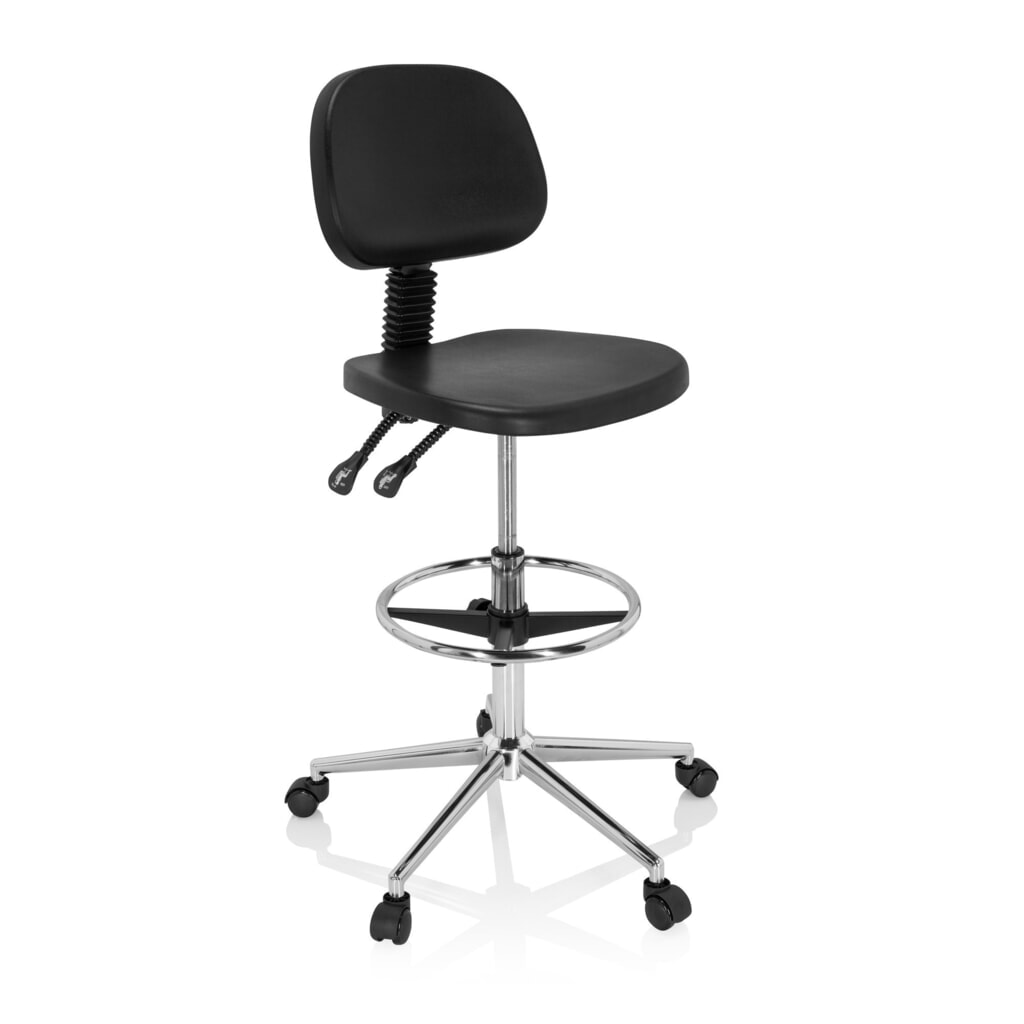 Produktabbildung Nr. 2: hjh OFFICE Ergonomischer Hocker / Arbeitsstuhl TOP WORK 24 I Hartschaum, schwarz