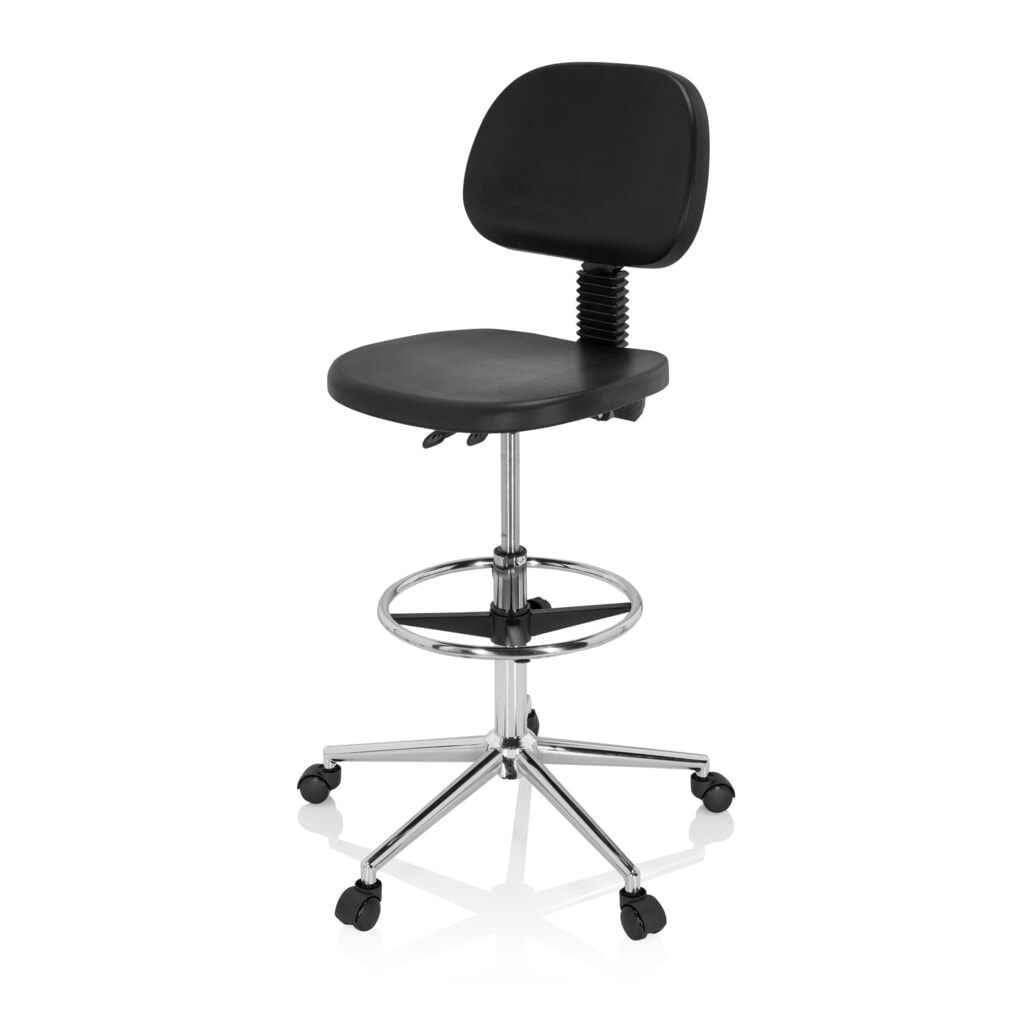 hjh OFFICE Ergonomischer Hocker / Arbeitsstuhl TOP WORK 24 I Hartschaum, schwarz Produktabbildung Nr. 9: hjh OFFICE Ergonomischer Hocker / Arbeitsstuhl TOP WORK 24 I Hartschaum, schwarz