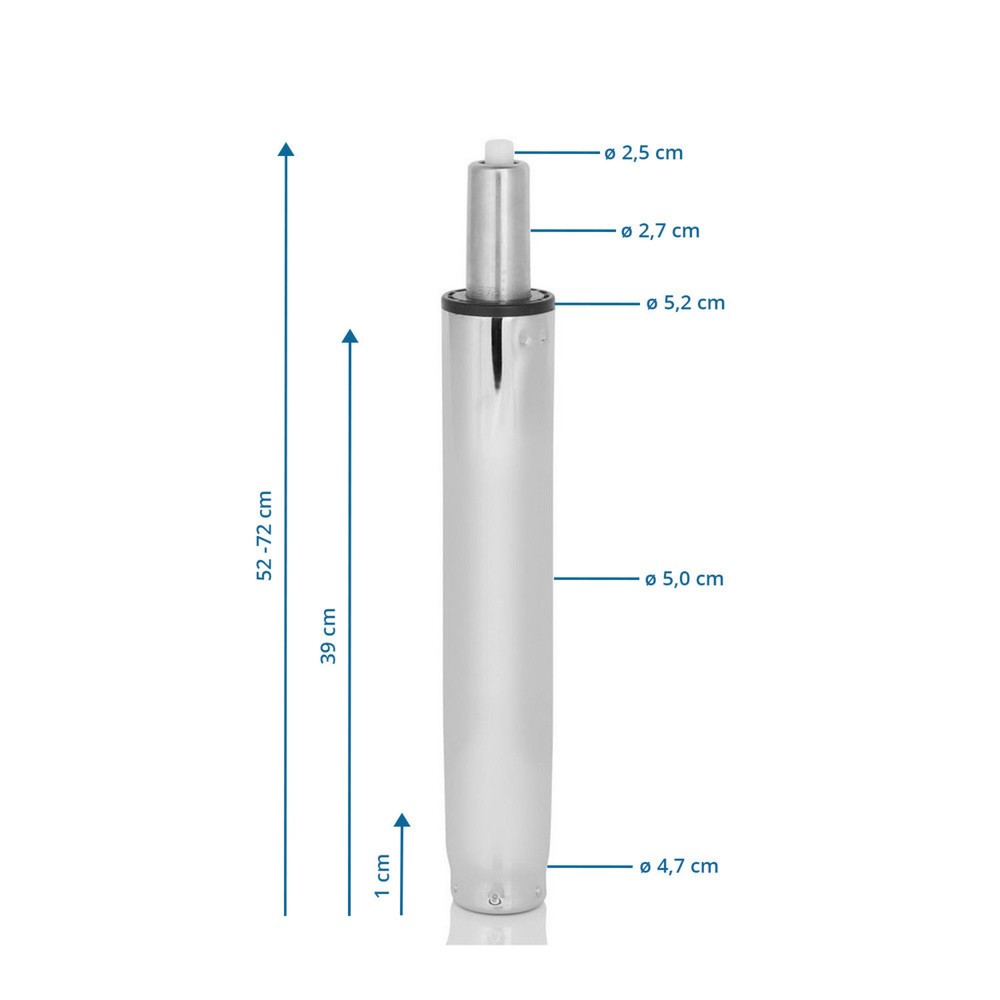 Produktabbildung Nr. 2: hjh OFFICE Gasfeder / Gasdruckfeder XXL - chrom, 52-72 cm (Barhocker)