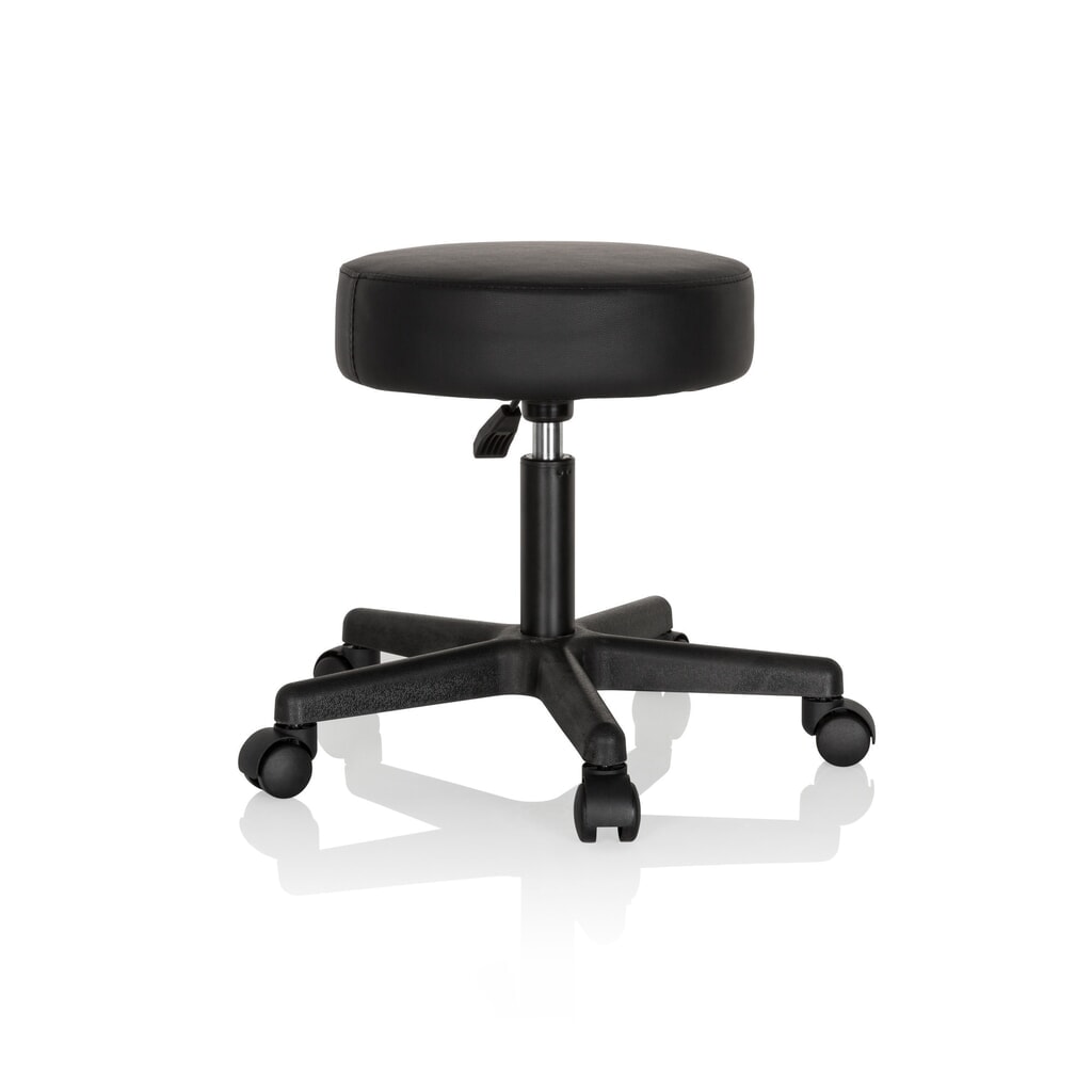 Produktabbildung Nr. 4: hjh OFFICE Ergonomischer Hocker / Drehhocker OPERATOR I Kunstleder, schwarz