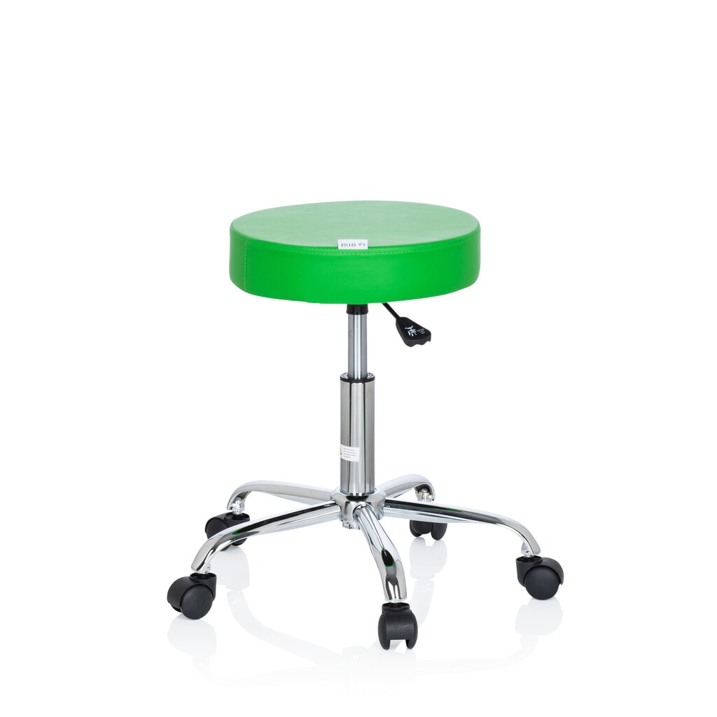 Produktabbildung Nr. 4: hjh OFFICE Ergonomischer Hocker / Drehhocker OPERATOR II Kunstleder, grün