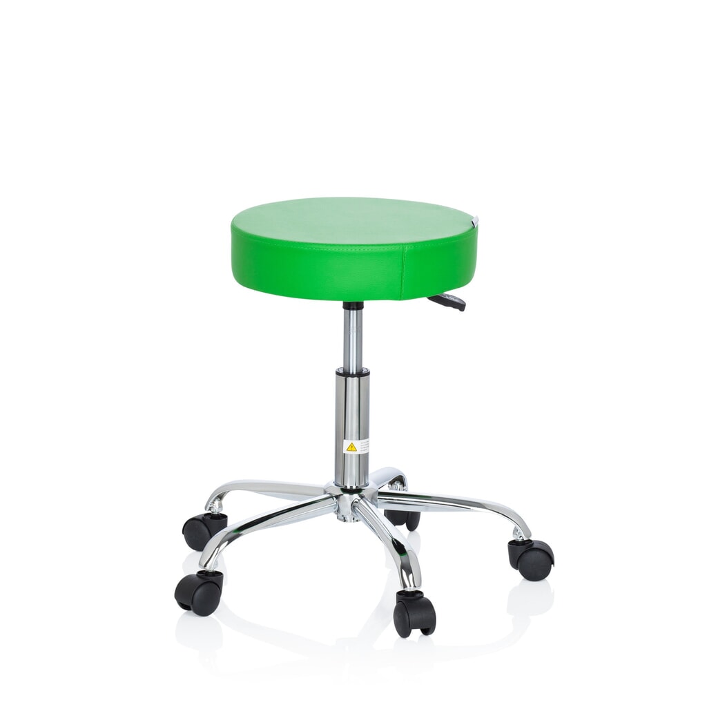Produktabbildung Nr. 6: hjh OFFICE Ergonomischer Hocker / Drehhocker OPERATOR II Kunstleder, grün