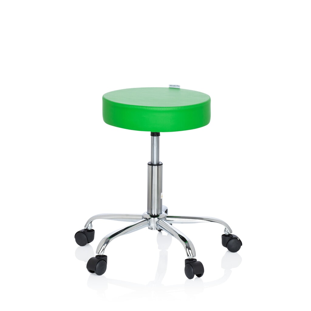 Produktabbildung Nr. 8: hjh OFFICE Ergonomischer Hocker / Drehhocker OPERATOR II Kunstleder, grün