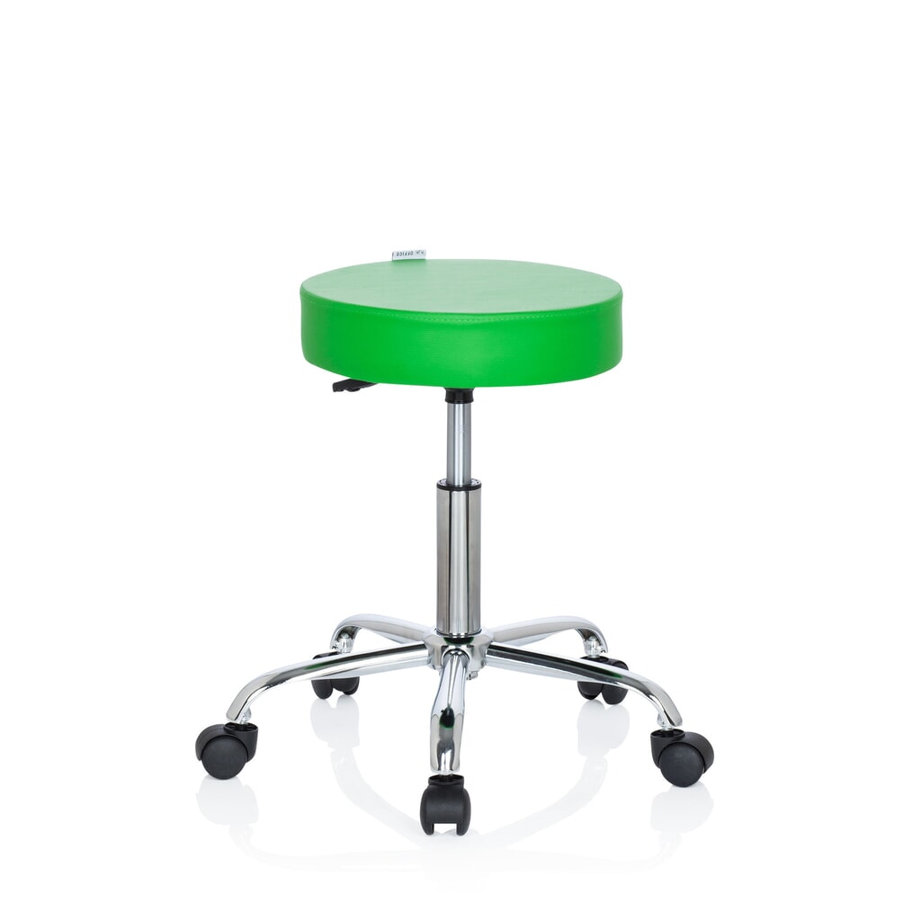 Produktabbildung Nr. 9: hjh OFFICE Ergonomischer Hocker / Drehhocker OPERATOR II Kunstleder, grün