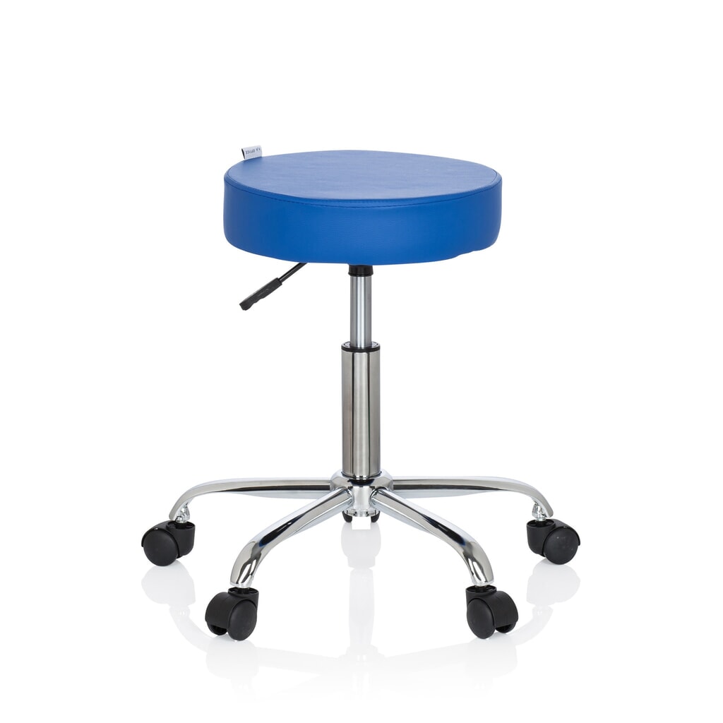 hjh OFFICE Ergonomischer Hocker / Drehhocker OPERATOR II Kunstleder, blau Produktabbildung: hjh OFFICE Ergonomischer Hocker / Drehhocker OPERATOR II Kunstleder, blau