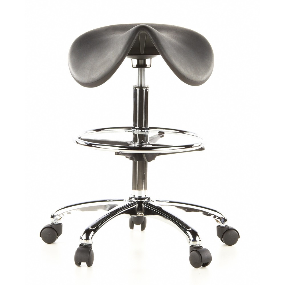 Produktabbildung: hjh OFFICE Hocker / Drehhocker TOP WORK 13 Hartschaum, schwarz