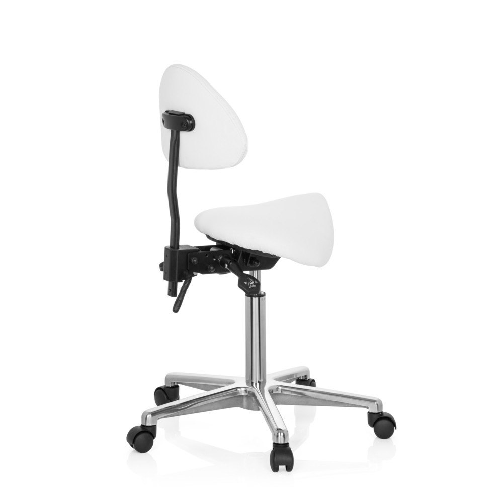 Produktabbildung Nr. 4: hjh OFFICE Hocker / Drehhocker TOP WORK 20 Kunstleder, weiß