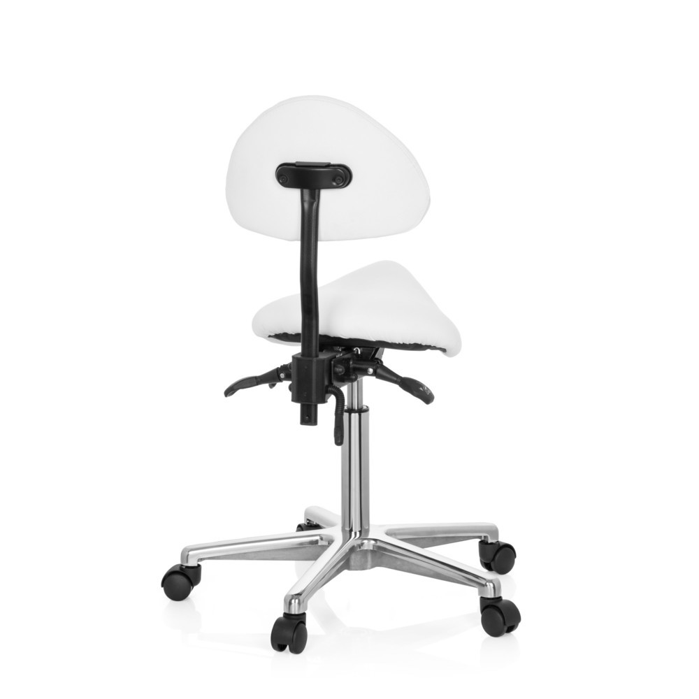 Produktabbildung Nr. 5: hjh OFFICE Hocker / Drehhocker TOP WORK 20 Kunstleder, weiß