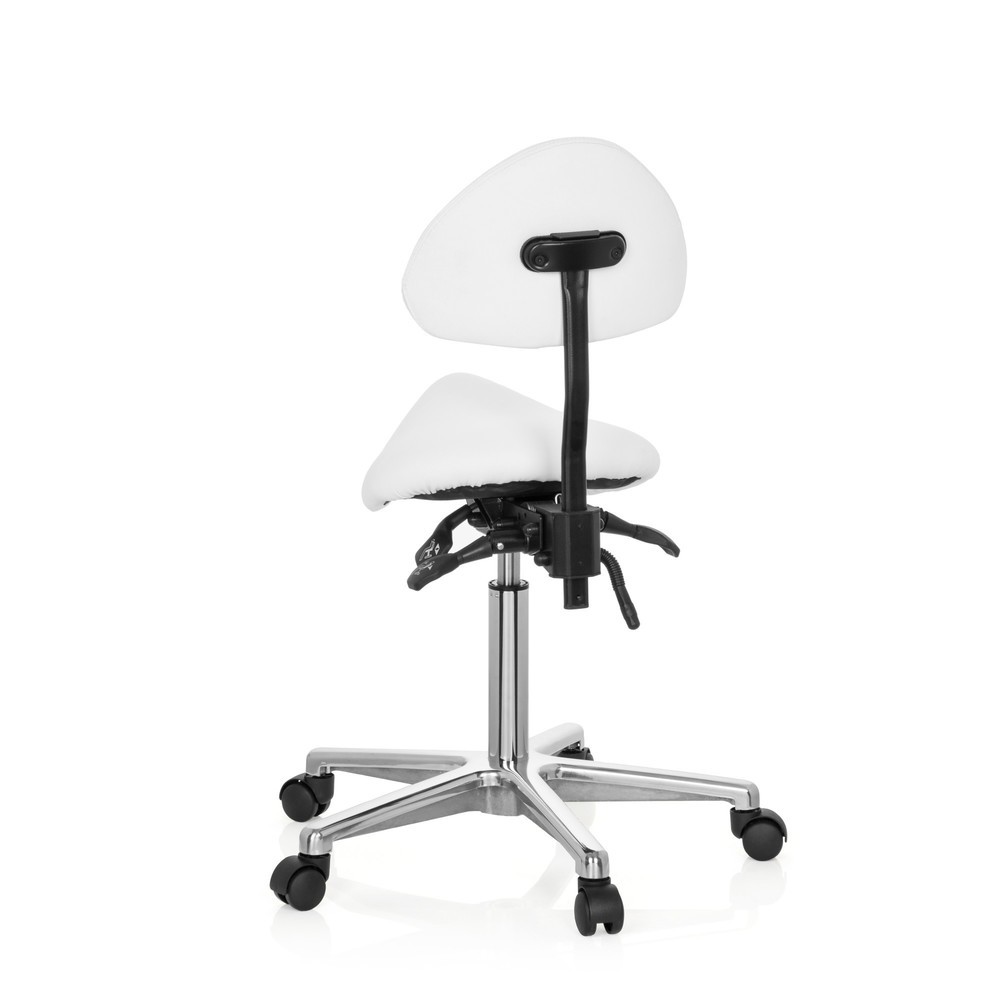 Produktabbildung Nr. 6: hjh OFFICE Hocker / Drehhocker TOP WORK 20 Kunstleder, weiß