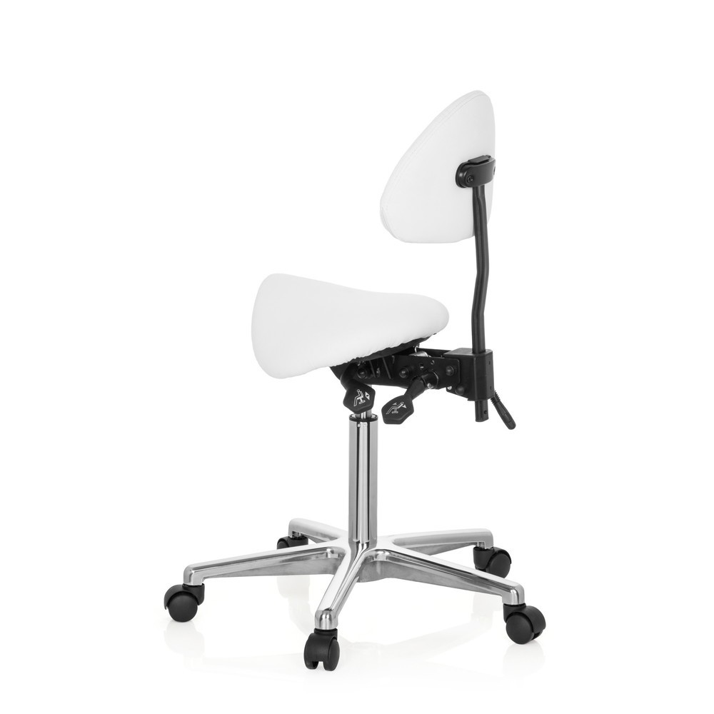 Produktabbildung Nr. 7: hjh OFFICE Hocker / Drehhocker TOP WORK 20 Kunstleder, weiß