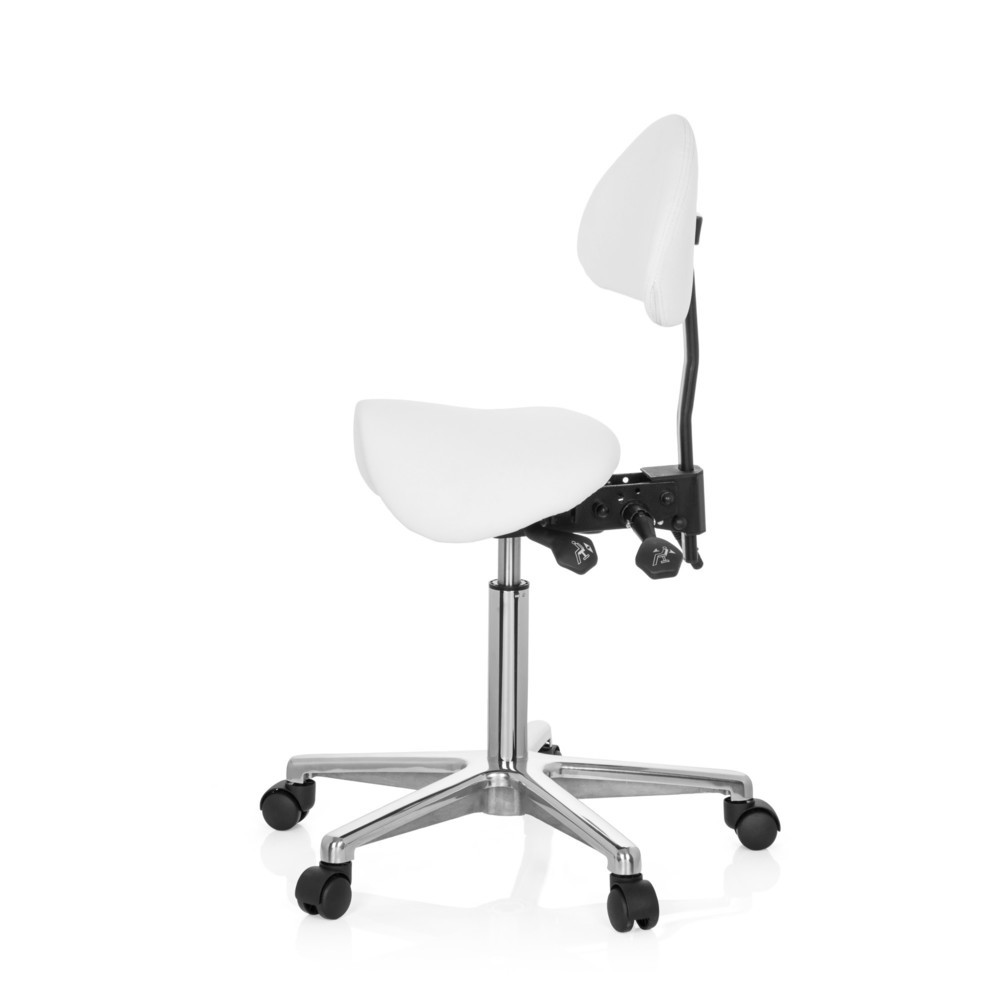 Produktabbildung Nr. 8: hjh OFFICE Hocker / Drehhocker TOP WORK 20 Kunstleder, weiß