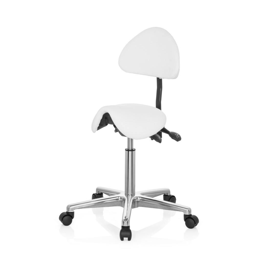 Produktabbildung Nr. 9: hjh OFFICE Hocker / Drehhocker TOP WORK 20 Kunstleder, weiß