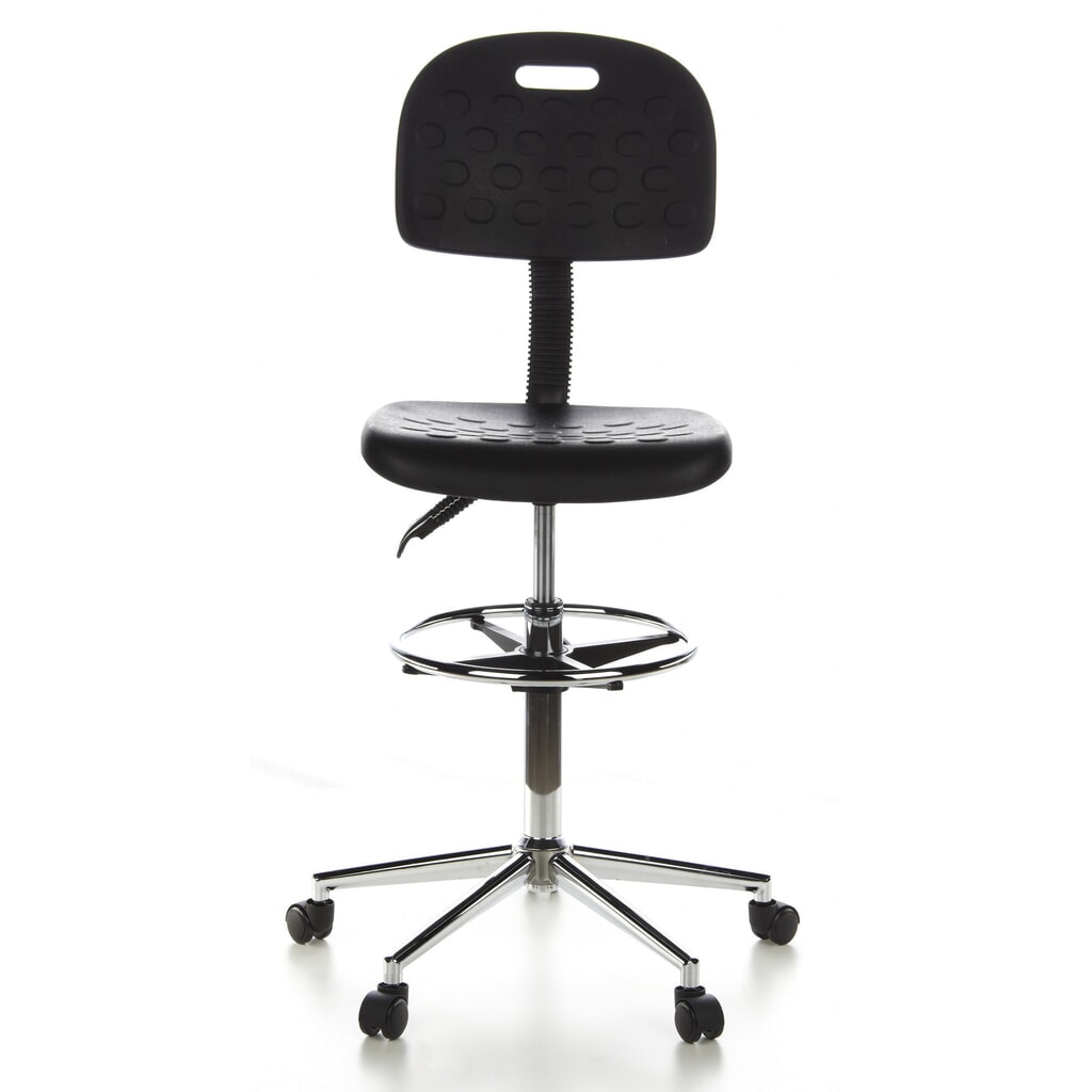 hjh OFFICE Hocker / Drehhocker TOP WORK 23 Kunstleder, schwarz Produktabbildung: hjh OFFICE Hocker / Drehhocker TOP WORK 23 Kunstleder, schwarz