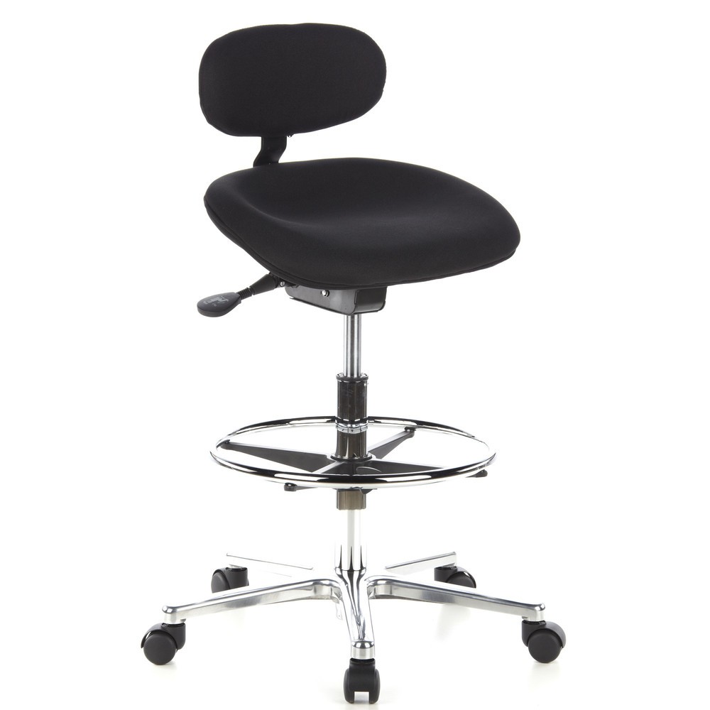 Produktabbildung Nr. 2: hjh OFFICE Hocker / Drehhocker WORK MFcStoff, schwarz